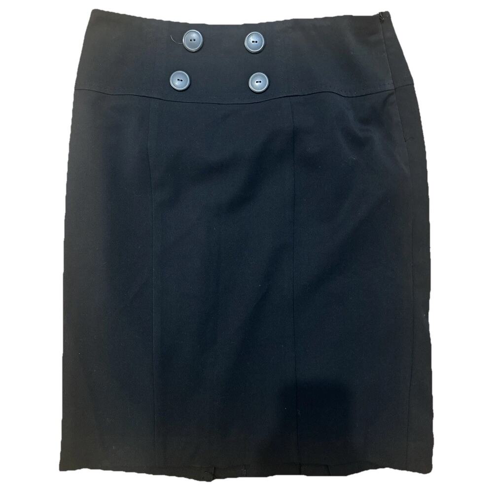 Apt 9 Skirt Black 8 Long Big Buttons